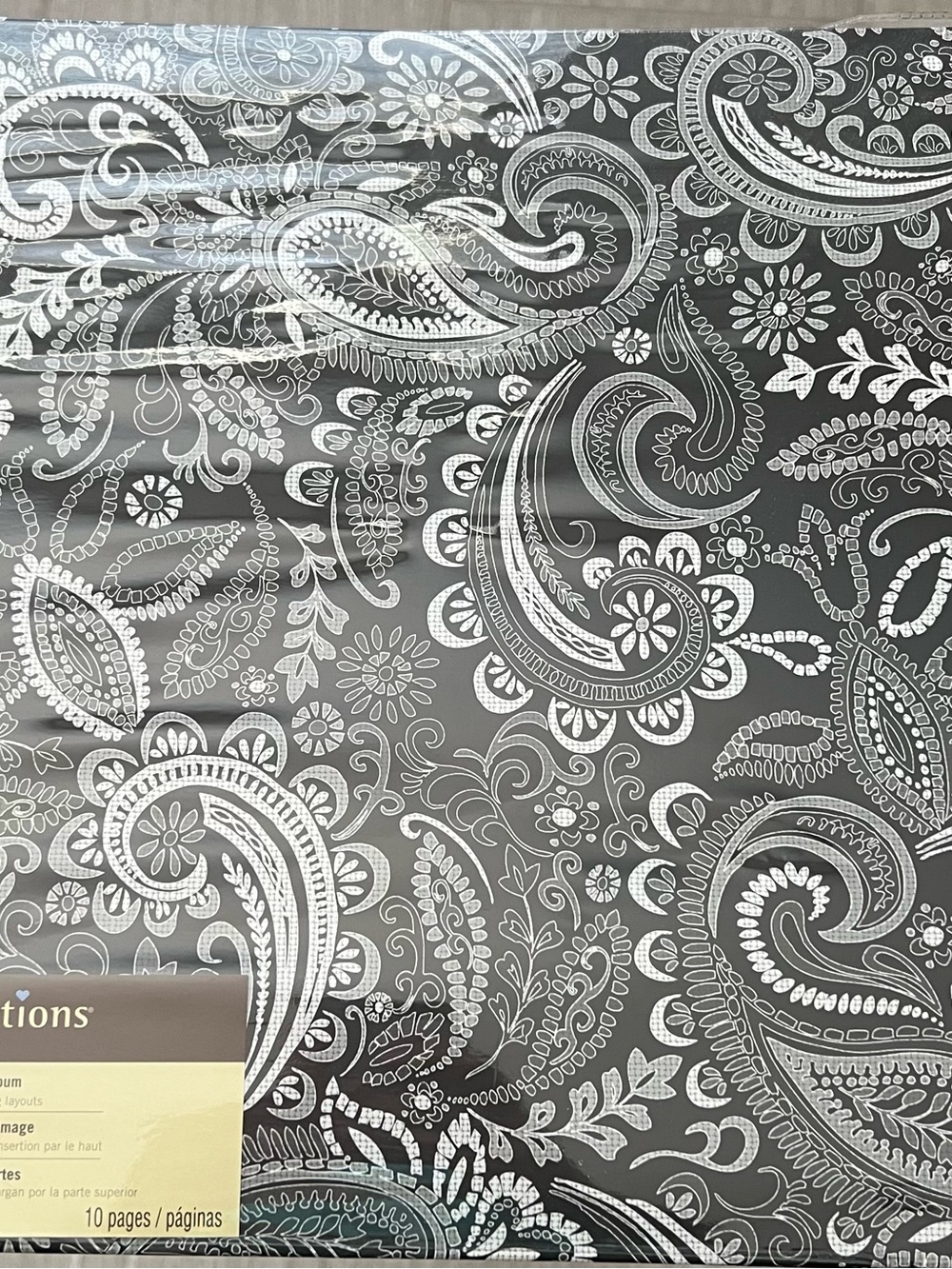 Recollections Gray and White Paisley Scrapbook Album